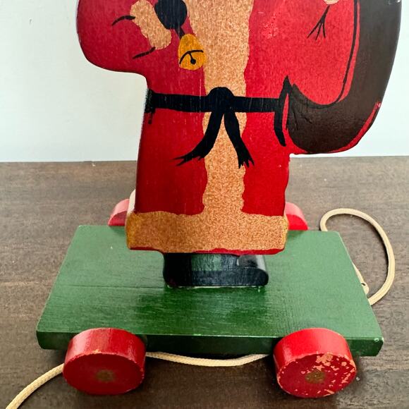 Vintage Santa Claus Pull Toy Wooden Christmas Nostalgic St. Nick - Picture 9 of 15